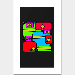 Inner child. Abstract fun design in bright colors and shapes that celebrate the child within. Posters and Art